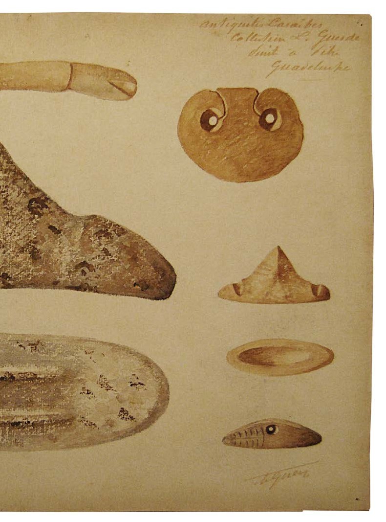 Three-cornered stone from Guadeloupe, Edgar Clerc Archaeological Museum, © A. Delpuech. 